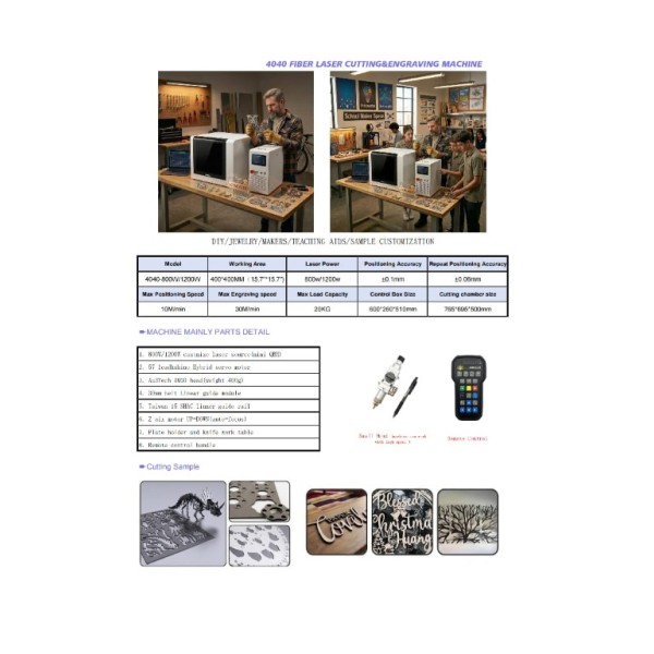 FIBE LASER 800W 4040